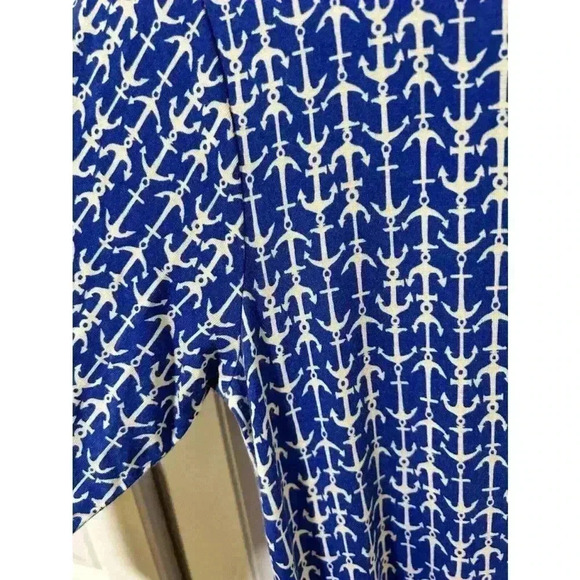 ANTIBES BLANC Women’s Blue, White, Red Anchor Print‎ Nautical Patriotic Dress M - Picture 5 of 6